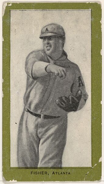 Fisher, Atlanta, from the Baseball Players (Green Borders) series (T211) issued by Red Sun Cigarettes, Issued by Red Sun Cigarettes, Photolithograph 