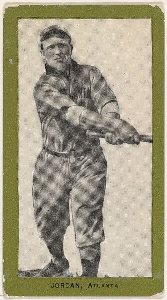 Jordan, Atlanta, from the Baseball Players (Green Borders) series (T211) issued by Red Sun Cigarettes, Issued by Red Sun Cigarettes, Photolithograph 