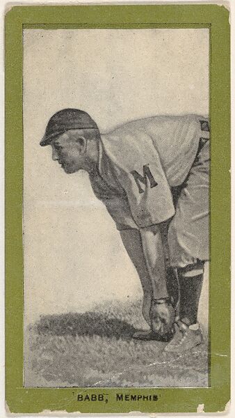 Babb, Memphis, from the Baseball Players (Green Borders) series (T211) issued by Red Sun Cigarettes, Issued by Red Sun Cigarettes, Photolithograph 