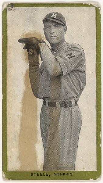 Steele, Memphis, from the Baseball Players (Green Borders) series (T211) issued by Red Sun Cigarettes, Issued by Red Sun Cigarettes, Photolithograph 