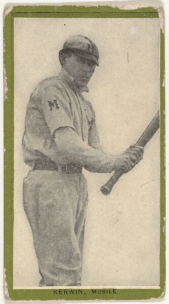 Kerwin, Mobile, from the Baseball Players (Green Borders) series (T211) issued by Red Sun Cigarettes, Issued by Red Sun Cigarettes, Photolithograph 