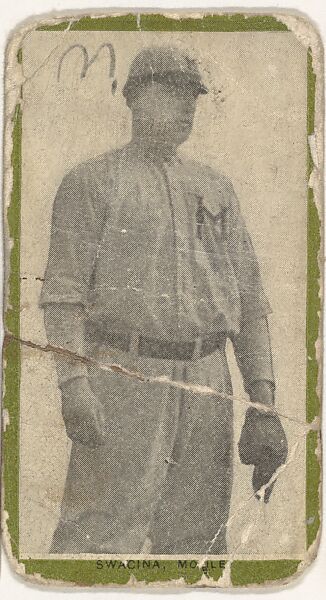 Swacina, Mobile, from the Baseball Players (Green Borders) series (T211) issued by Red Sun Cigarettes, Issued by Red Sun Cigarettes, Photolithograph 