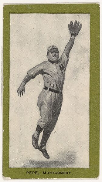Pepe, Montgomery, from the Baseball Players (Green Borders) series (T211) issued by Red Sun Cigarettes, Issued by Red Sun Cigarettes, Photolithograph 