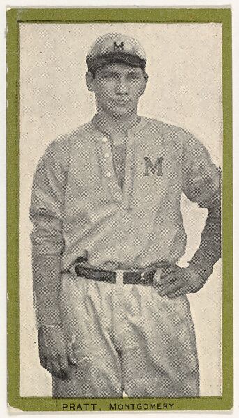 Pratt, Montgomery, from the Baseball Players (Green Borders) series (T211) issued by Red Sun Cigarettes, Issued by Red Sun Cigarettes, Photolithograph 