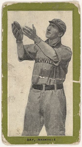 Bay, Nashville, from the Baseball Players (Green Borders) series (T211) issued by Red Sun Cigarettes, Issued by Red Sun Cigarettes, Photolithograph 