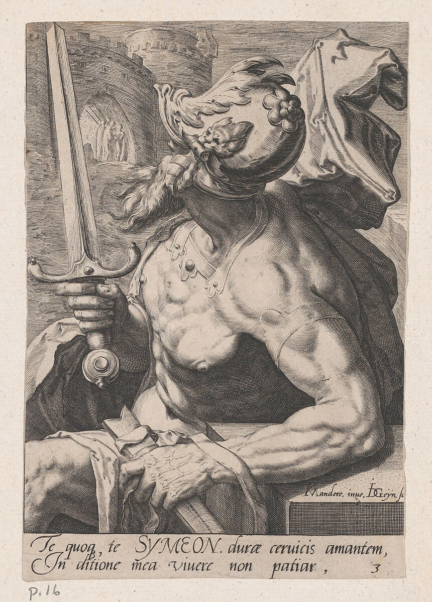 Simeon, from "The Twelve Sons of Jacob", Jacques de Gheyn II (Netherlandish, Antwerp 1565–1629 The Hague), Engraving 