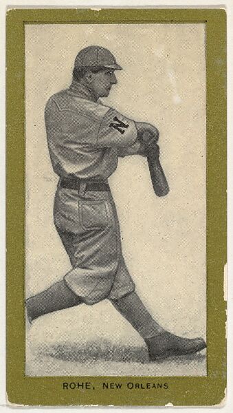 Rohe, New Orleans, from the Baseball Players (Green Borders) series (T211) issued by Red Sun Cigarettes, Issued by Red Sun Cigarettes, Photolithograph 
