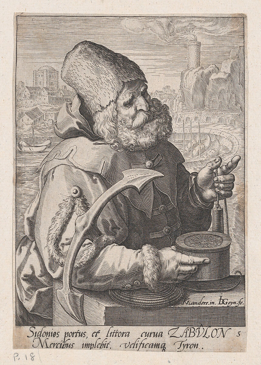 Zebulon, from "The Twelve Sons of Jacob", Jacques de Gheyn II (Netherlandish, Antwerp 1565–1629 The Hague), Engraving 