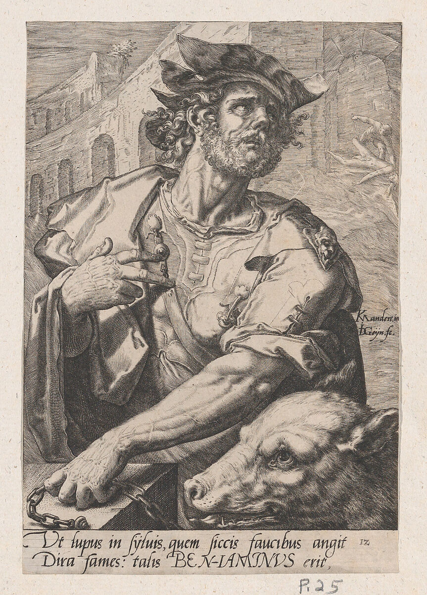 Benjamin, from The Twelve Sons of Jacob, Jacques de Gheyn II (Netherlandish, Antwerp 1565–1629 The Hague), Engraving 