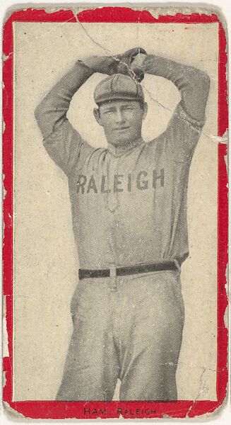 Ham, Raleigh, East Carolina League, from the Baseball Players (Red Borders) series (T210) issued by Old Mill Cigarettes, Issued by Old Mill Cigarettes, Virginia, Photolithograph 