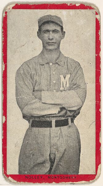Nolley, Montgomery, Southern Association, from the Baseball Players (Red Borders) series (T210) issued by Old Mill Cigarettes, Issued by Old Mill Cigarettes, Virginia, Photolithograph 