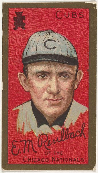 Edward M. Reulbach, Chicago Cubs, National League, from the "Baseball Series" (Gold Borders) set (T205) issued by the American Tobacco Company, Issued by the American Tobacco Company, Commercial color lithograph 
