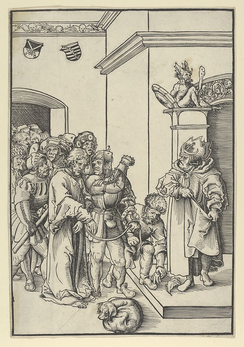 Christ before Caiphas, from the Passion, Lucas Cranach the Elder (German, Kronach 1472–1553 Weimar), Woodcut 