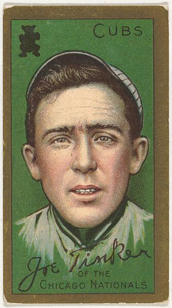 Joe Tinker, Chicago Cubs, National League, from the "Baseball Series" (Gold Borders) set (T205) issued by the American Tobacco Company, Issued by the American Tobacco Company, Commercial color lithograph 