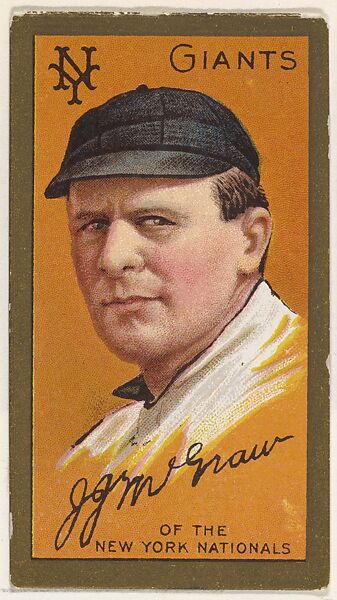 John J. McGraw, New York Giants, National League, from the "Baseball Series" (Gold Borders) set (T205) issued by the American Tobacco Company, Issued by the American Tobacco Company, Commercial color lithograph 