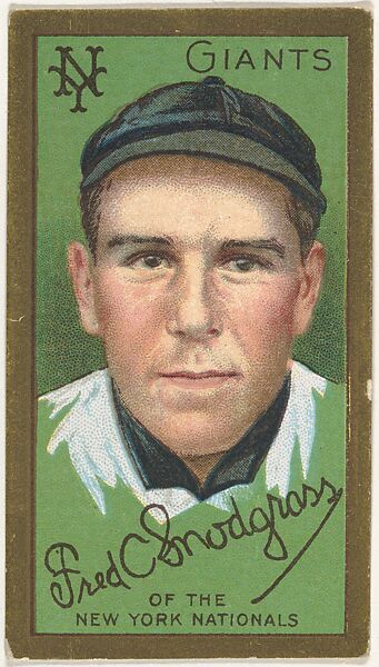 Frederick C. Snodgrass, New York Giants, National League, from the "Baseball Series" (Gold Borders) set (T205) issued by the American Tobacco Company, Issued by the American Tobacco Company, Commercial color lithograph 