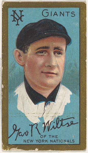 George R. Wiltse, New York Giants, National League, from the "Baseball Series" (Gold Borders) set (T205) issued by the American Tobacco Company, Issued by the American Tobacco Company, Commercial color lithograph 