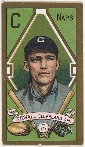 George T. Stovall, Cleveland Naps, American League, from the "Baseball Series" (Gold Borders) set (T205) issued by the American Tobacco Company, Issued by the American Tobacco Company, Commercial color lithograph 