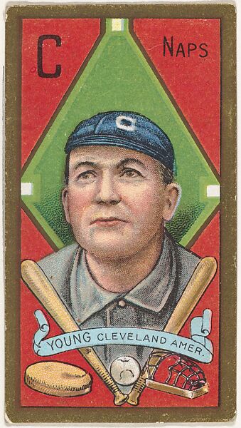 Denton T. Young, Cleveland Naps, American League, from the "Baseball Series" (Gold Borders) set (T205) issued by the American Tobacco Company, Issued by the American Tobacco Company, Commercial color lithograph 
