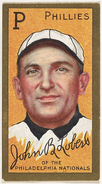 John B. Lobert, Philadelphia Phillies, National League, from the "Baseball Series" (Gold Borders) set (T205) issued by the American Tobacco Company, Issued by the American Tobacco Company, Commercial color lithograph 