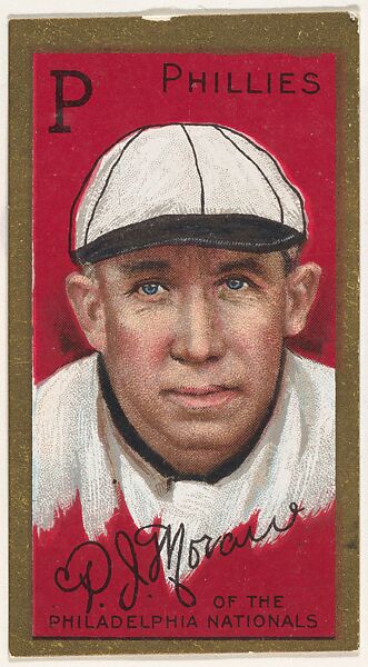 Patrick J. Moran, Philadelphia Phillies, National League, from the "Baseball Series" (Gold Borders) set (T205) issued by the American Tobacco Company, Issued by the American Tobacco Company, Commercial color lithograph 