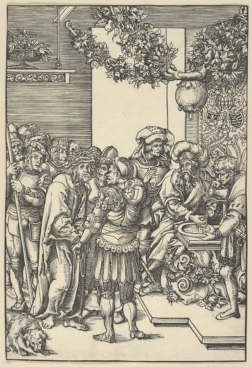 Pilate washing his hands, from The Passion, Lucas Cranach the Elder (German, Kronach 1472–1553 Weimar), Woodcut 