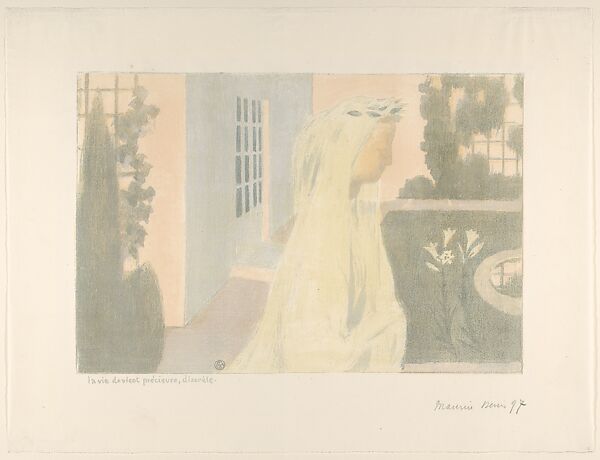 La vie devient précieuse, discrète, from "Amour", Maurice Denis (French, Granville 1870–1943 Saint-Germain-en-Laye), Color lithograph 