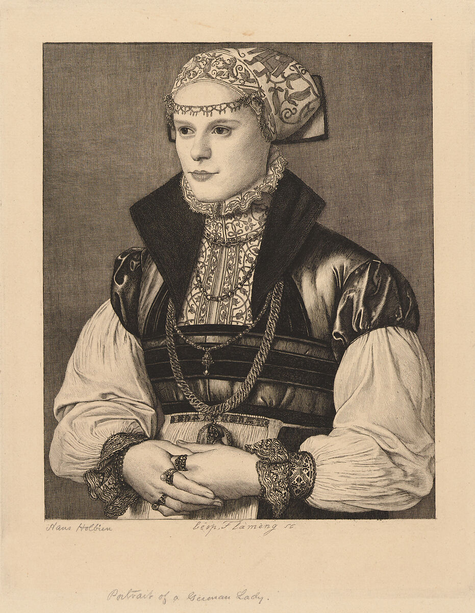 Portrait of a German Lady, Léopold Flameng (French (born Belgium), Brussels 1831–1911 Paris), Etching 