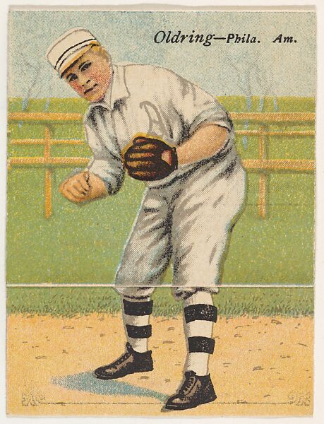 Oldring, Philadelphia, American League, from the Mecca Double Folder series (T201), Mecca Cigarettes, Commercial color lithograph