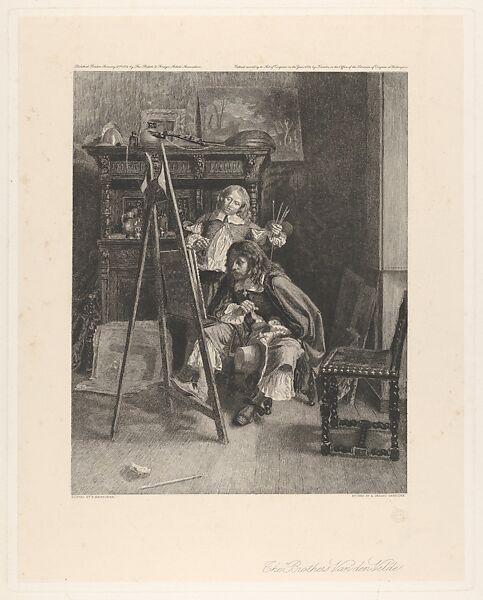 The Brothers Van Den Velde, Gerard Darbiche (French, active 1884), Etching on chine collé; proof 