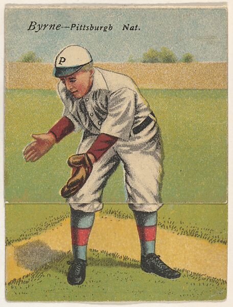 Byrne, Pittsburgh, National League, from the Mecca Double Folder series (T201), Issued by Mecca Cigarettes (American), Commercial color lithograph 