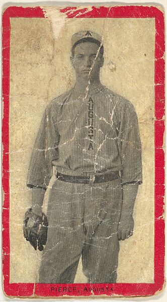 Pierce, Augusta, Atlantic League, from the Baseball Players (Red Borders) series (T210) issued by Old Mill Cigarettes, Issued by Old Mill Cigarettes, Virginia, Photolithograph 