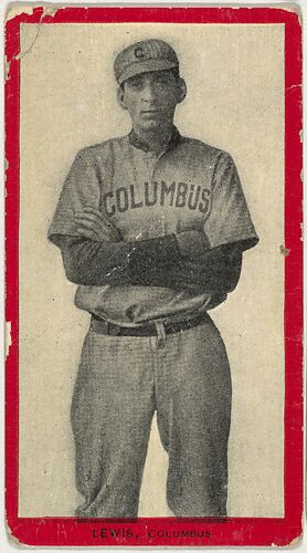 Lewis, Columbus, Atlantic League, from the Baseball Players (Red Borders) series (T210) issued by Old Mill Cigarettes