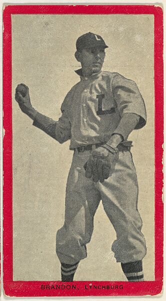 Brandon, Lynchburg, Virginia League, from the Baseball Players (Red Borders) series (T210) issued by Old Mill Cigarettes, Issued by Old Mill Cigarettes, Virginia, Photolithograph 