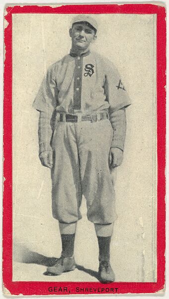 Gear, Shreveport, Texas League, from the Baseball Players (Red Borders) series (T210) issued by Old Mill Cigarettes, Issued by Old Mill Cigarettes, Virginia, Photolithograph 