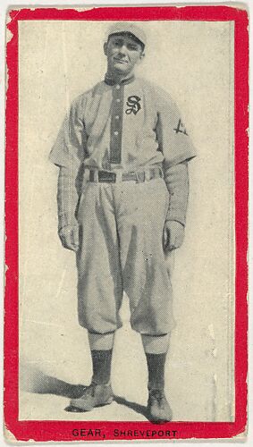 Gear, Shreveport, Texas League, from the Baseball Players (Red Borders) series (T210) issued by Old Mill Cigarettes