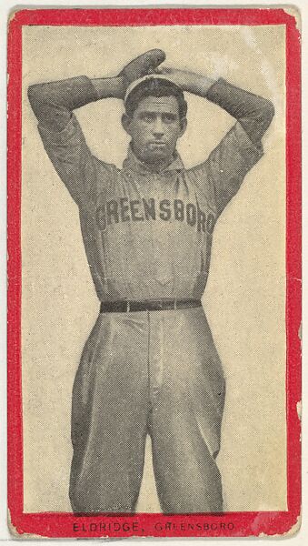 Eldridge, Greensboro, Carolina Association, from the Baseball Players (Red Borders) series (T210) issued by Old Mill Cigarettes, Issued by Old Mill Cigarettes, Virginia, Photolithograph 