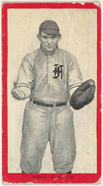 Hicks, Frankfort, Blue Grass League, from the Baseball Players (Red Borders) series (T210) issued by Old Mill Cigarettes, Issued by Old Mill Cigarettes, Virginia, Photolithograph 