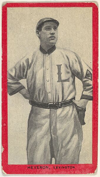 Heveron, Lexington, Blue Grass League, from the Baseball Players (Red Borders) series (T210) issued by Old Mill Cigarettes, Issued by Old Mill Cigarettes, Virginia, Photolithograph 