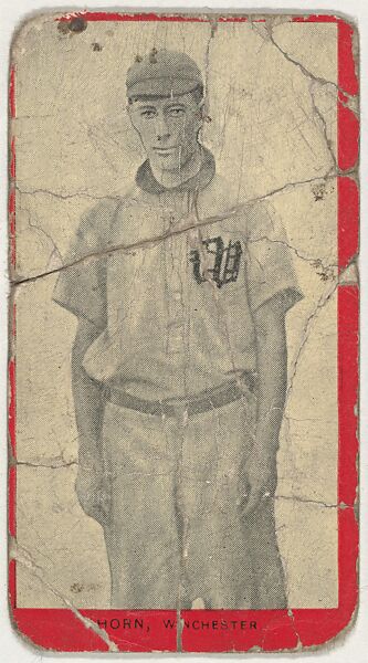 Horn, Winchester, Blue Grass League, from the Baseball Players (Red Borders) series (T210) issued by Old Mill Cigarettes, Issued by Old Mill Cigarettes, Virginia, Photolithograph 