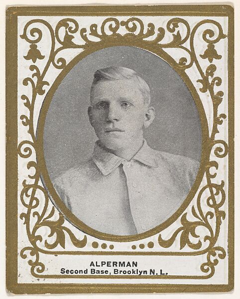 Alperman, 2nd Base, Brooklyn, National League, from the Baseball Players (Ramlys) series (T204) issued by the Mentor Company to promote Ramly and T.T.T. Turkish Cigarettes, Issued by Mentor Company, Boston, Photolithograph 