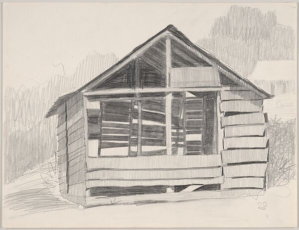 Shack, Cienfuegos Harbor (Cuba), 1959, Emilio Sanchez (American (born Cuba), Camagüey 1921–1999), Graphite 