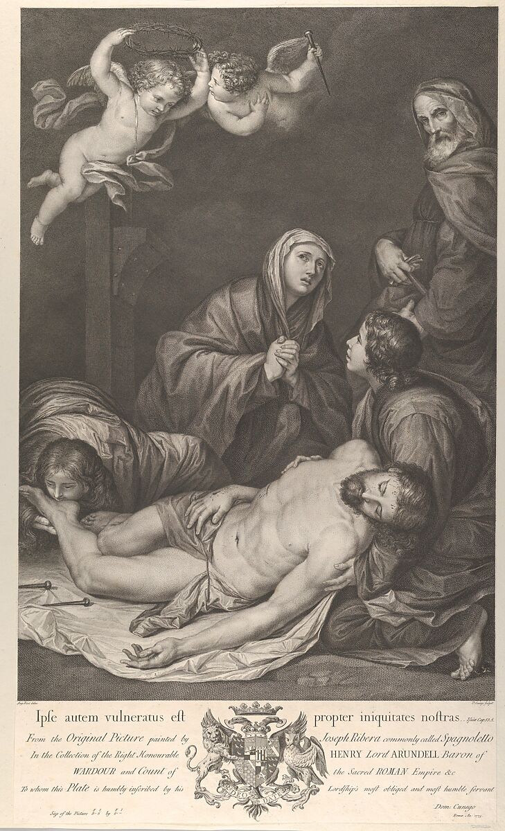Entombment of Christ, Domenico Cunego (Italian, Verona 1727–1803 Rome), Etching and engraving 