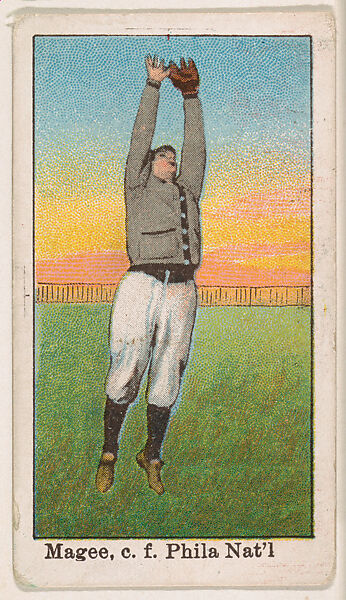 Magee, Center Field, Philadelphia, National League, from the "25 Baseball Players" series (E102), Issued by Anonymous, American, 20th century, Commercial color lithograph 