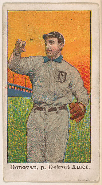 Donovan, Pitcher, Detroit, American League, from the "25 Baseball Players" series (E102), Issued by Anonymous, American, 20th century, Commercial color lithograph 