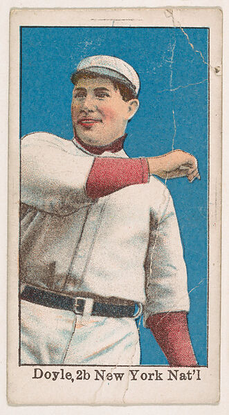 Doyle, 2nd Base, New York, National League, from the "25 Baseball Players" series (E102), Issued by Anonymous, American, 20th century, Commercial color lithograph 