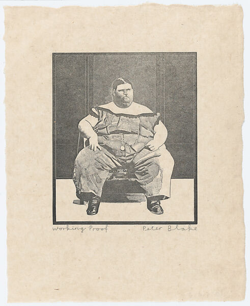The Fat Boy (from Side Show), Peter Blake (British, born Dartford, Kent, 1932), Wood engraving; working proofs 