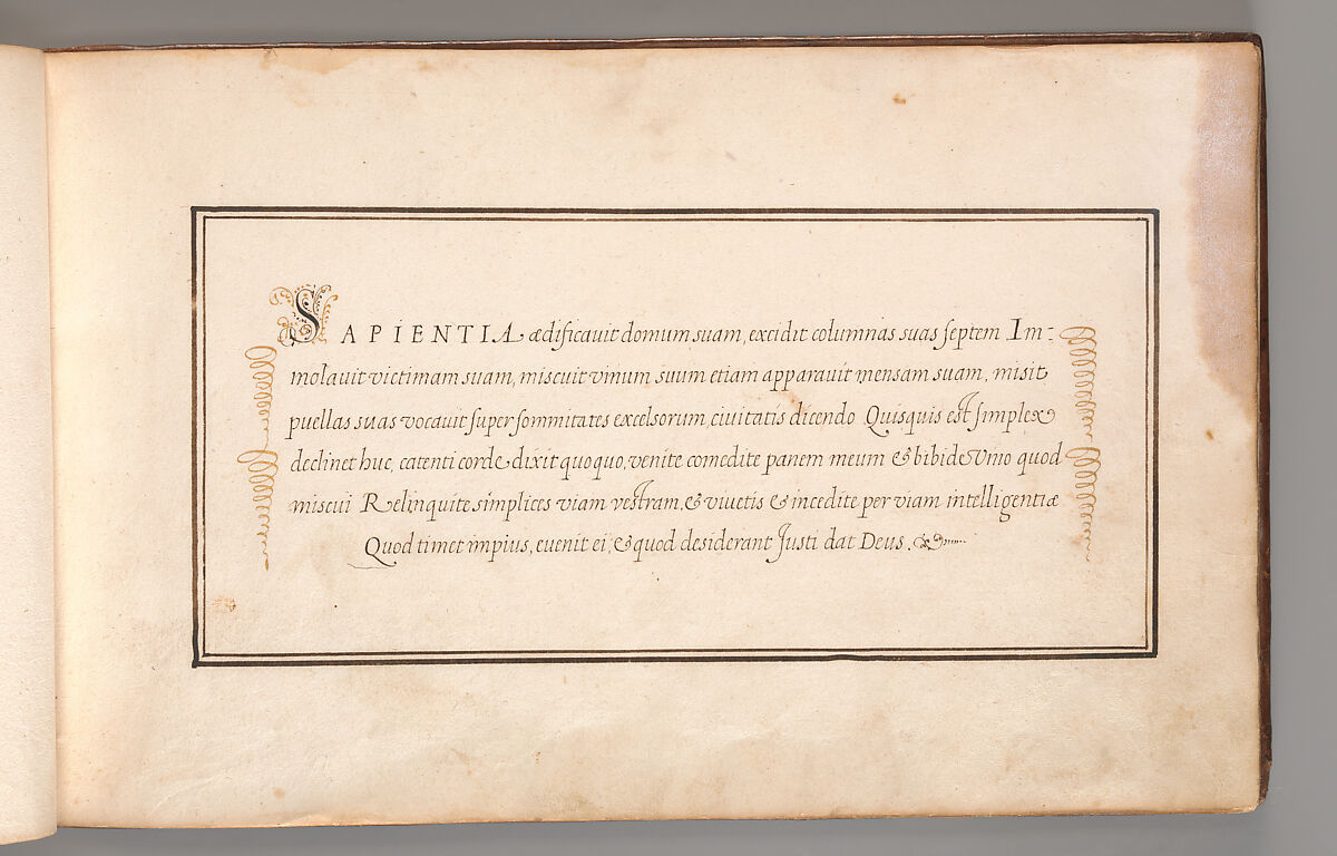 Album with Examples of Calligraphy and Micrography, Anonymous French or Flemish, Pen and black and brown ink.