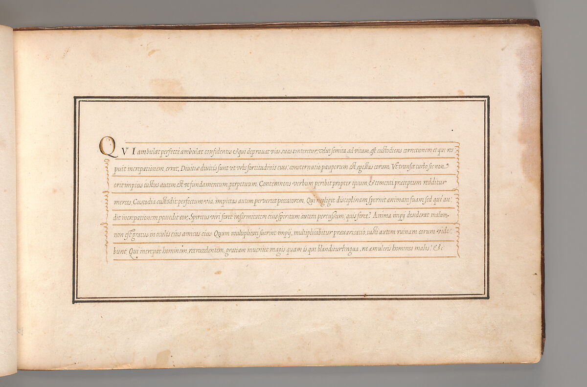 Album with Examples of Calligraphy and Micrography, Anonymous French or Flemish, Pen and black and brown ink.