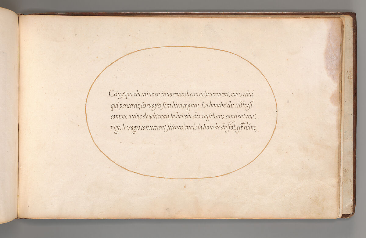 Album with Examples of Calligraphy and Micrography, Anonymous French or Flemish, Pen and black and brown ink.